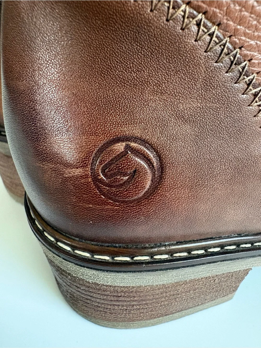 Remonte Aida Multi-Tone Brown Leather Boho Ankle Boots Size 39 US 8
